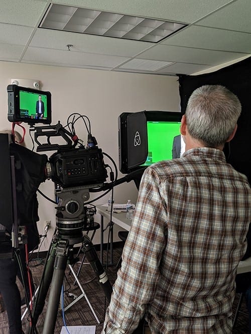 Behind the scenes of Freeburn law firm television commercial shoot
