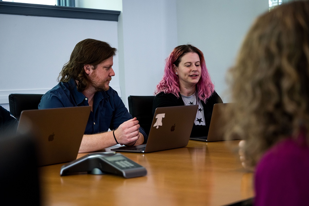 Jen and Greg in a LCG metting