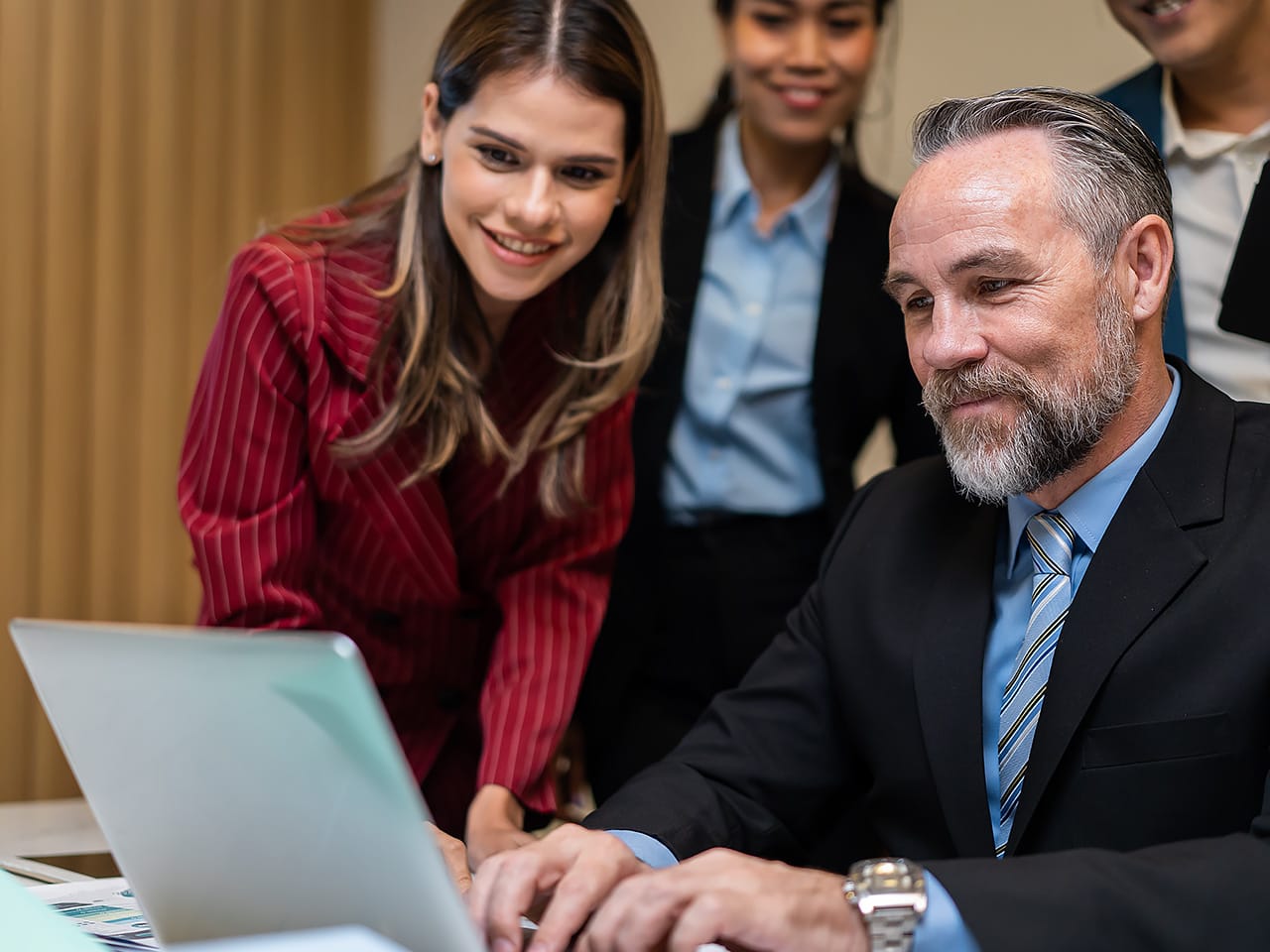 Group of lawyers reviewing a website