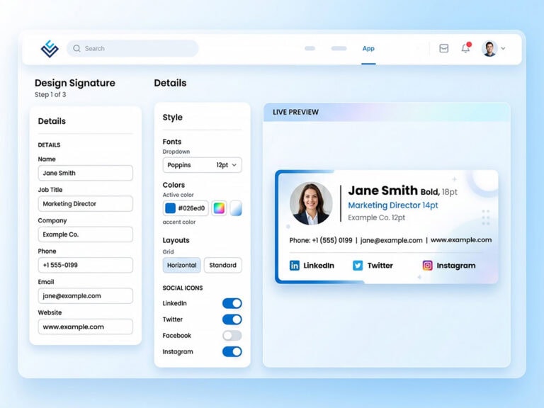 Email signature generator tool