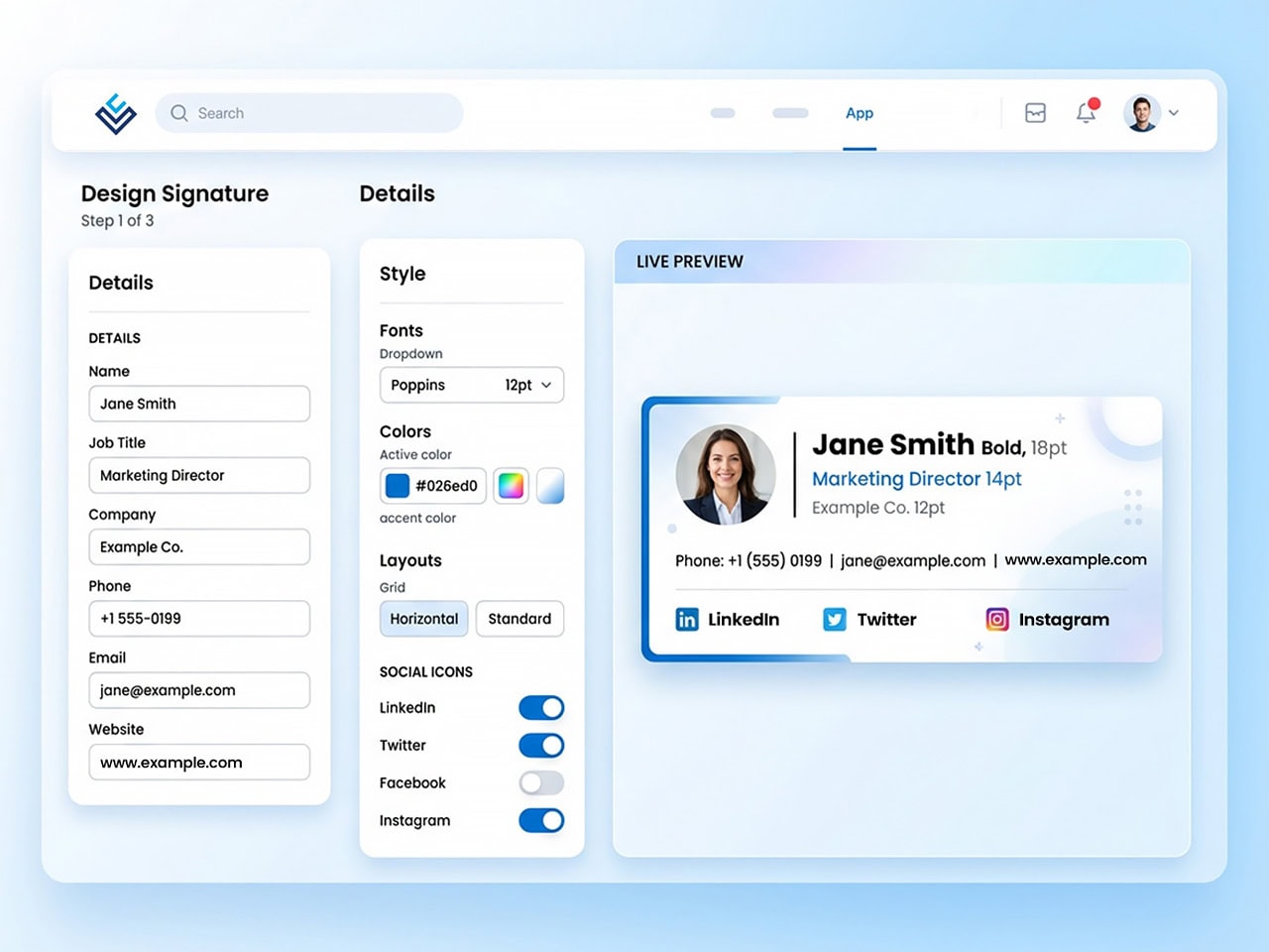 Email signature generator tool