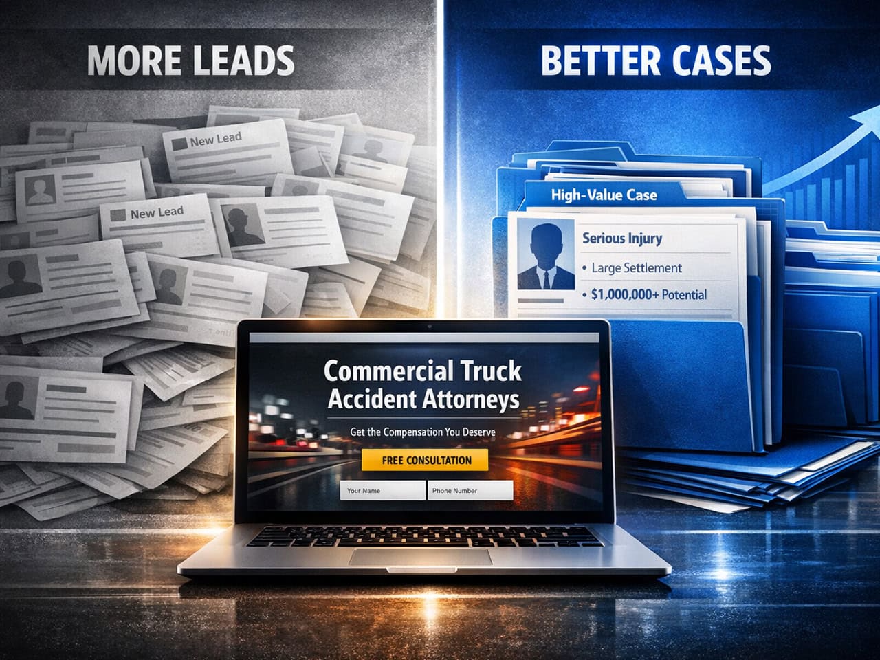 Laptop with landing page example