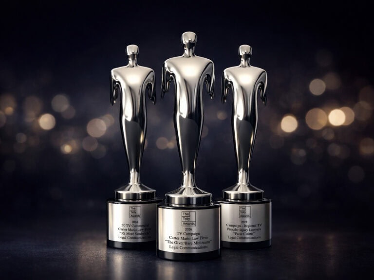 Legal Communications Telly awards for 2022, 2024, and 2026 TV Commercials