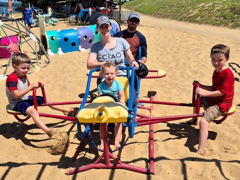 Mikes family at the beach